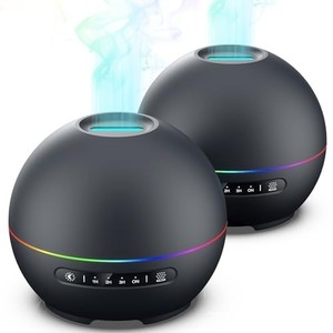 lot 42548 image: 2 Pack Essential Oil Diffusers for Home - 200ml Aromatherapy Diffuser Humidifier with 4 Timers & 7 Colors Night Lights, 20dB Quiet Working for 10 Hours, Waterless Auto-Off