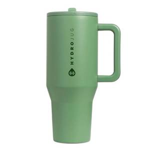 lot 42551 image: HydroJug Traveler - Modern 40 oz Tumbler with Handle & Simple Flip Straw - Car Cup Holder Friendly, Leak Resistant Water Bottle-Reusable Insulated Stainless Steel & Rubber Base - Gifts for Women & Men