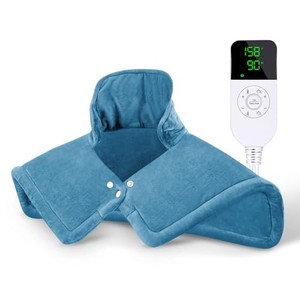 lot 42553 image: NOWWISH Heating Pad for Neck and Shoulder - Birthday Gifts for Women and Men, Mom or Dad - 2.2lb Weighted Heat Pad for Pain Relief, Blue 17x23