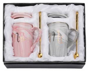 lot 42562 image: Yesland 13.5 Oz Mr and Mrs Coffee Mugs, Wedding Gifts for CoupleBride and Groom, Ceramic Marble Cups for Bridal Shower Engagement Wedding, Married Couples Anniversary