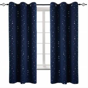 lot 42572 image: BGment Navy Star Blackout Curtains for Kids Bedroom - Grommet Thermal Insulated Room Darkening Printed Curtains for Living Room, Set of 2 Panels (42 x 63 Inch, Dark Blue)