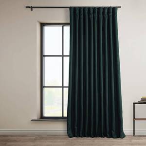 lot 42581 image: HPD Half Price Drapes Faux Linen Room Darkening Curtains - 108 Inches Long Extra Wide Luxury Linen Curtains for Bedroom & Living Room (1 Panel), 100W X 108L, Focal Green