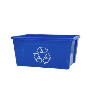 lot 42583 image: good natured Desktop Recycler, 3 Gallon  11 Liter - Recycling Bin for Office Recycling Container - Plant Based, BPA-Free Small Storage Bin with Recycling Logo, Blue
