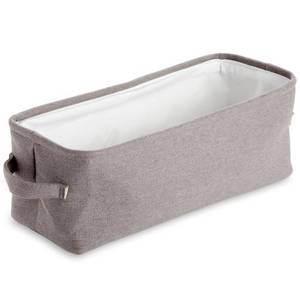 lot 42584 image: Juvale Toilet Paper Storage Basket for Bathroom Organizing, Rectangular Bin for Fabric Storage, Counter (Gray, 16 x 6 x 5.5 In)