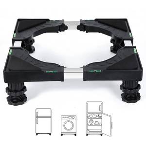 lot 42598 image: Nefish Mini Fridge Stand Universal Stand Base Adjustable Refrigerator Stand with 4 Strong Feet Washing Machine Pedestal Multi-Functional Base for Dryer (Black)