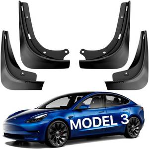 lot 42630 image: REEVAA 2024 Newest Tesla Model Y Accessories - Mud Flaps Military-Grade Upgrade No Drilling Required All-Weather Mud Splash Guard Body Kits for Tesla Model Y 2024-2020, Black (Set of 4)
