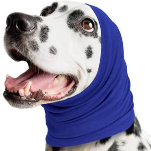 lot 42640 image: SIMENA No Flap Ear Wraps for Dogs, Stretchy Dog Ear Muffs, Dog Ear Cover Against Stressing Effect of Loud Noise, Head Wrap to Keep Your Dogs Ears Warm (Medium (12-20 x 7), Blue)