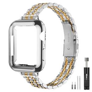 lot 42641 image: QUNDAXI Gold Apple Watch Band Compatible with Apple Watch 41mm 45mm 42mm 44mm 40mm 38mm Metal stainless steel Watchband suitable for iWatch 987654321SE series Women Luxury strap (38mm 40mm