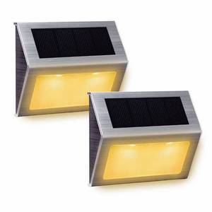 lot 42646 image: XLUX Solar Lights for Steps Decks Pathway Yard Stairs Fences, LED lamp, Outdoor Waterproof, Warm Light, 2 Pack