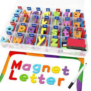 lot 42650 image: HELLOCUBE Classroom Magnetic Alphabet Letters - ABC 237 Pcs Letters Numbers & Pattern with Side Magnetic Board Foam for Kids Spelling  Learning