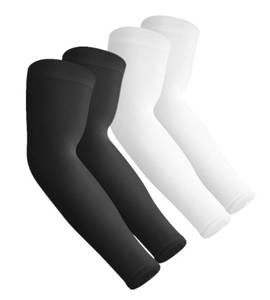lot 42668 image: Aegend 2 Pair Sun Protection Cooling Arm Sleeves Compression - Tattoo Cover Up - Sun Sleeves for Men Women for Cycling, Running, Basketball, Golf, Black & White
