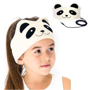 lot 42680 image: CozyPhones Over The Ear Headband Headphones - Kids Headphones Volume Limited with Thin Speakers & Super Soft Fleece Headband - Ivory Panda
