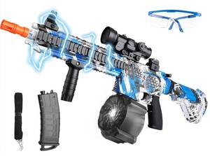 lot 42684 image: Electric Gel Ball Blaster with Drum, Gel Ball Blasters with 10000 Gel Rounds, Automatic and Manual Splat Gel Ball Blaster Shooting Toy Gift (Blue)
