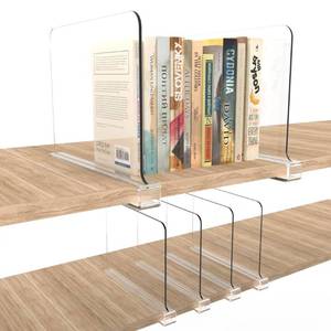 lot 42696 image: Hmdivor Acrylic Shelf Dividers for Closet Organization, Closet Shelf Dividers Closet Organizer for Wood Shelf and Cabinets Shelf in Bedroom, Kitchen and Office(6pcs)
