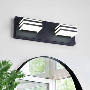 lot 42697 image: yumcrelect LED Vintage Black Vanity Lights for Bathroom Over Mirror 12W Acrylic Black Paintd Metal Wall Lighting Sconces(q Lights)