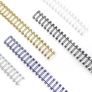 lot 42700 image: Rayson WR3219M Wire Binding Spines, Multicolor, 31 Pitch Double Loop Binding Wires 34 Inch, 32-Loop Wire Ring Pack of 50 with Black, Gold, Blue, White, Silver