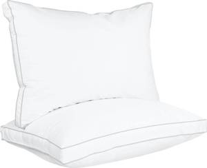 lot 42703 image: Utopia Bedding Bed Pillows for Sleeping Standard Size (White), Set of 2, Cooling Hotel Quality, Gusseted Pillow for Back, Stomach or Side Sleepers