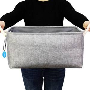 lot 42715 image: Casaphoria Storage Basket Fabric Basket with Rope Handles,Storage Containers for Bedroom Decor Book Shelves Coffee Table Stuff Organizer(Grey, 16.5L12.2W7.9H)��Pack of 1��