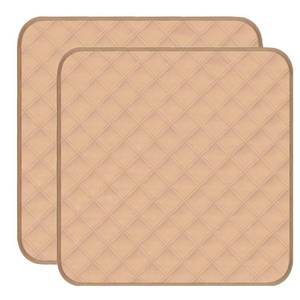 lot 42725 image: RIQINXIN Washable Incontinence Chair Pads 2Pcs Absorbent Waterproof Seat Protector Pads for Chairs 4-Layer Design 21x22in (Beige)