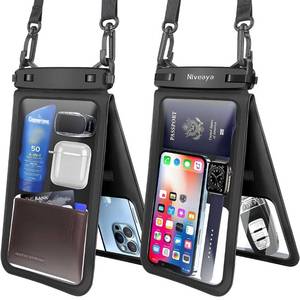 lot 42739 image: Niveaya Up to 10.5 Large Floating Waterproof Phone Pouch - 2 Pack, Double Space Waterproof Phone Case with iPhone 15141312 Pro MaxPro8 Plus, Galaxy S22S21S20S10Note 20109.