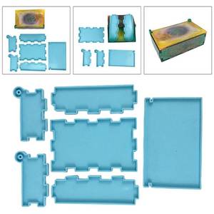 lot 42748 image: TEEWAL Dominoes Storage Box Resin Mold, Domino Box Silicone Mold for Resin Casting, Dominoes Jewelry Storage Case Holder Mold for DIY Crafts Making, Dominoes Mold for Crafts Making, Home Decoration