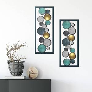 lot 42754 image: Yexiya 2 Pcs 15.7 Small Metal Wall Art Modern Abstract Floating Patterned Shapes Rectangle Frame Metal Wall Decor Geometric Metal Wall Sculptures for Bedroom Bathroom Kitchen Office (Stylish Style)