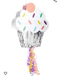 lot 42756 image: BLUE PANDA Pull String Cupcake Pinata for Baby Shower, Kids Birthday Party Supplies, (Small 13 x 15 x 3 Inches)