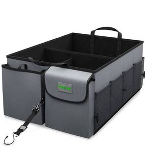 lot 42760 image: Drive Auto - Compact Car Trunk Organizer with Adjustable Straps - Grey