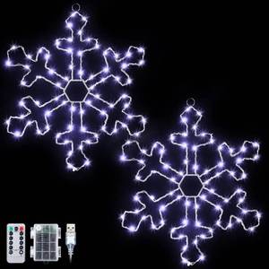 lot 42761 image: Hiboom Christmas Window Silhouette Lights, LEDs White Snowflake Lights, Giant Snowflake Lighted Decorations(11.8 Inches, 1 Pack)