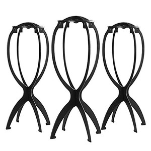 lot 42764 image: Dreamlover Wig Stand, Wig Head Stand for Multiple Wigs, Black, 3 Pack