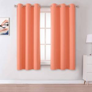 lot 42765 image: DUALIFE Light Coral Blackout Curtain Panels for Bedroom 45 Inch Length 2 Panels Set Solid Thermal Insulated Room Darkening Curtains with Grommet 38 W x 45 L Inch Salmon Coral Color