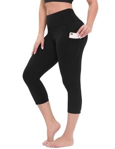 lot 42768 image: HLTPRO Leggings with Pockets for Women - High Waist Tummy Control Yoga Pants with Pockets for Workout Black 3xl