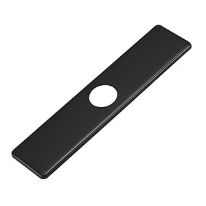 lot 42795 image: Sink Hole Cover Matte Black 10 Inch 1 or 3 Hole Long Rectangle Cover Deck Plate Faucet Escutcheon for Bathroom or Kitchen Vanity Sink Faucet Stainless Steel,Leed-Free