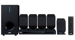 lot 45782 image: Naxa ND-864 5.1 Channel High-Powered Home Theater DVD and Karaoke Speaker Surround Sound System, Black