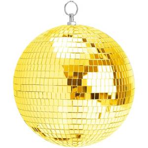 lot 45811 image: Mirror Disco Ball, Stage Lightning Effect Ball with Hanging Ring for DJ Club, Stage, Bar, Party, Wedding Decoration (8 in, Gold)