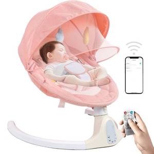 lot 45826 image: Baby Swing for Infants to Toddler,Electric Portable Baby Swing and Bouncer,Bluetooth Infant Swing for Newborn with Remote Control,10 Music,5 Speed,3 Seat Position,Baby Rocker for Baby 0-9 Month