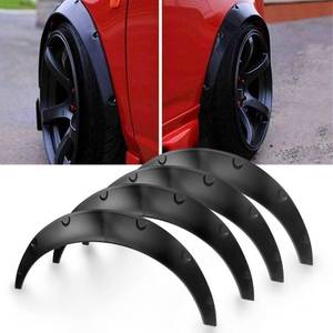 lot 45843 image: BLACKHORSE-RACING 4PCS 3.5890mm Universal Car Wheel Fender Flares Flexible Wide Body Wheel Arches PU(8289cm)