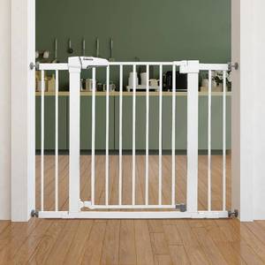 lot 45847 image: Babelio Baby Gate for Doorways and Stairs, 26-40 Auto Close DogPuppy Gate, Easy Install, Pressure Mounted, No Drilling, fits for Narrow and Wide Doorways, Safety Gate wDoor for Child and Pets