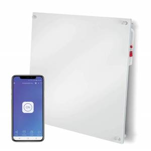 lot 45848 image: EconoHome Wall Mount Smart Space Heater Panel - Pairs with eWeLink App - 400W Convection Heater - for 120 Sq Ft Room - 120V