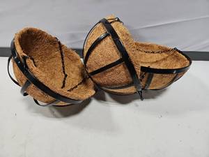 lot 45854 image: Outdoor Hanging Baskets for Plants (3 Pack, 10 Inch) Small and Cute Hanging Planters with Coco Liner, Metal Black Flat Iron Flower Pots for Deck Porch Patio Garden Balcony Outside Decoration