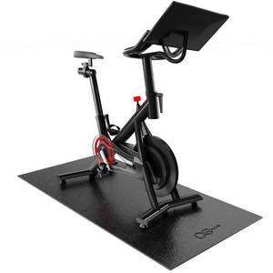 lot 45866 image: Cycleclub Exercise Bike Mat - 6mm Thick Under Bike Trainer Mat for Stationary Indoor Spin Bikes, Hardwood Floor Carpet - Black Gym Equipment Mat