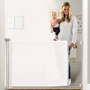 lot 45880 image: Retractable Baby Gate, Momcozy Extra Wide Mesh Baby Gates for Stairs, 33 Tall, Extends to 71 Wide, Pet Dog Gate for Doorways, Stairs, Hallways, IndoorOutdoor