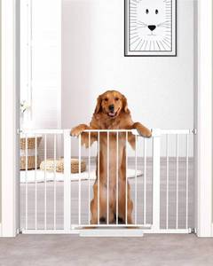 lot 45889 image: Cumbor 29.7-51.5 Baby Gate Extra Wide, Safety Dog Gate for Stairs, Easy Walk Thru Auto Close Pet Gates for The House, Doorways, Child Gate Includes 4 Wall Cups,White, Moms Choice Awards Winner