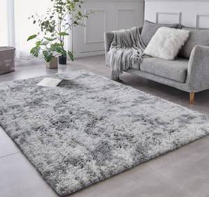 lot 45896 image: TABAYON Luxury 6x9 Modern Indoor Home Living Room Area Rugs, Anti-Skid Soft Fluffy Shag Fur Bedroom Rugs for Home Decor Tie-Dyed Light Grey