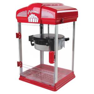 lot 45915 image: West Bend Stir Crazy Movie Theater Popcorn Popper with Nonstick Popcorn Kettle, Measuring Tool and Popcorn Scoop for Gourmet Popcorn Machine , 4 Qt., Red