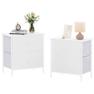 lot 45918 image: BOLUO White Nightstands Set of 2 - Nightstand and Dresser Sets Night Stand Dresser for Bedroom End Table with Fabric Drawers Organizer Modern