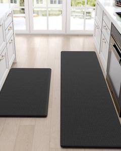 lot 45926 image: DEXI Kitchen Rugs Cushioned Anti Fatigue Comfort Floor Standing Runner Mat Set of 2,17x2917x59, Black