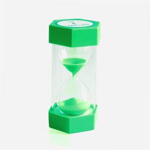 lot 68774 image: XINBAOHONG Hourglass Sand Timer,Plastic Sand Clock Hour Glass Sandglass Timer for Kids Games Classroom Home Office Decor Kitchen Use (Green 1min)