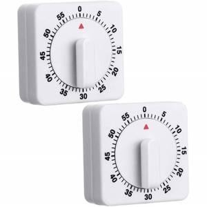lot 68776 image: 2 Pieces 60 Minute Kitchen Timer 1 Hour Visual Kitchen Clock Timer Mini Countdown Timer Loud Voice, Mechanical Timer for Kitchen, Homework, Exercise