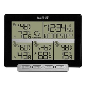 lot 68792 image: La Crosse Technology 308-1412-3TX-INT Wireless Weather Station (Including 3 Sensors) , Black